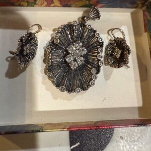 Sterling Silver 925  Earrings and Pendant Jewelry Set